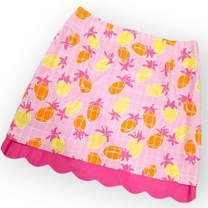 Lilly Pulitzer Vintage Pineapple Print Skirt Women's Size 4 White Label